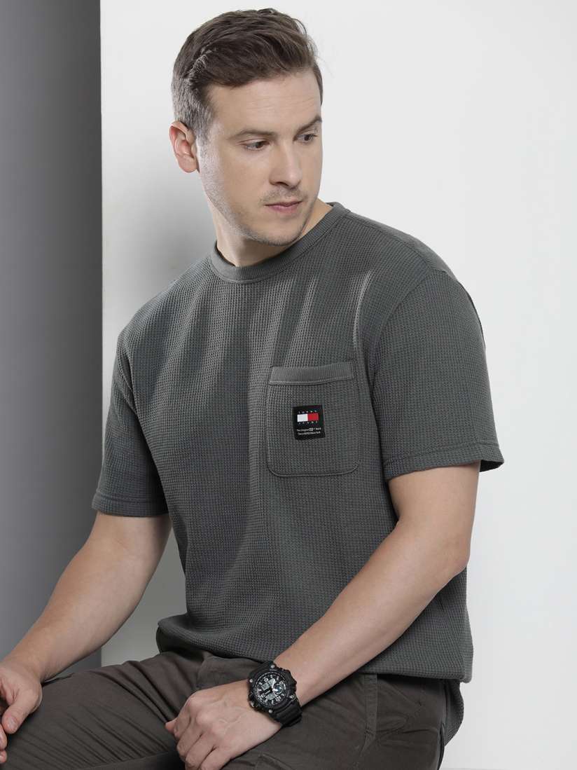 Buy Tommy Hilfiger Self Design Pocket Casual T shirt Tshirts for Men 26528528 Myntra