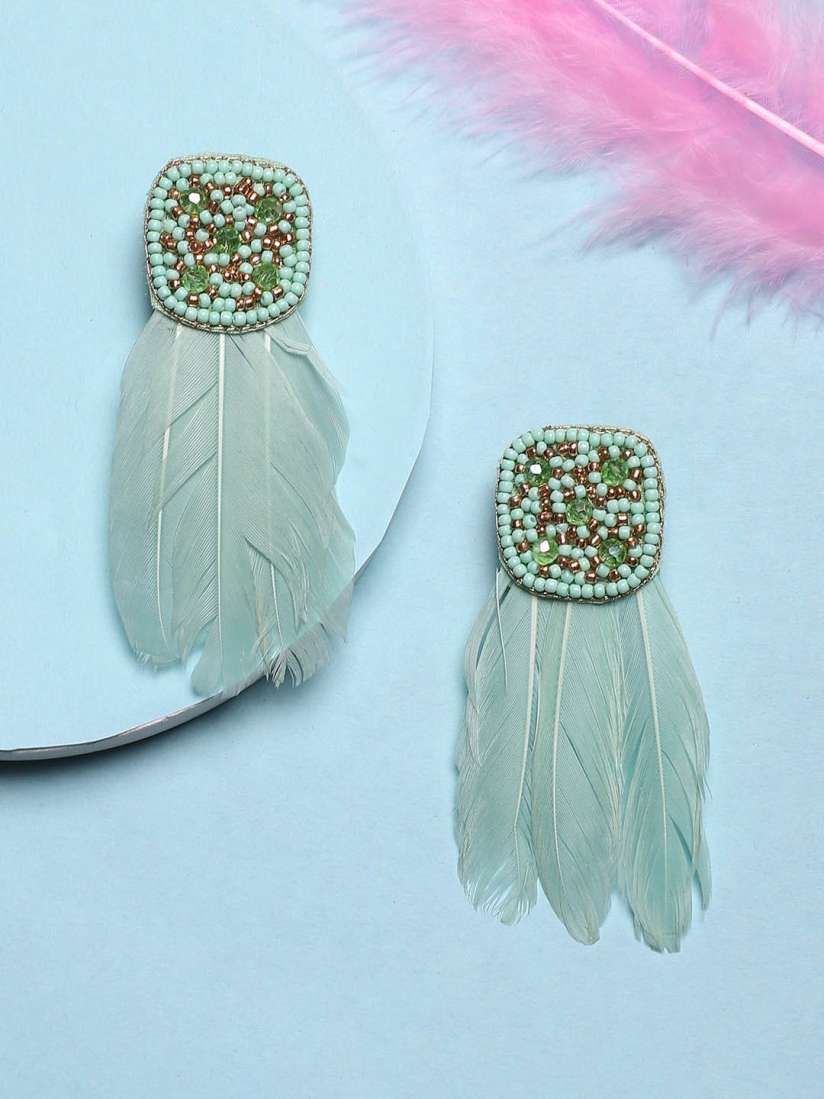 Feather earrings myntra store