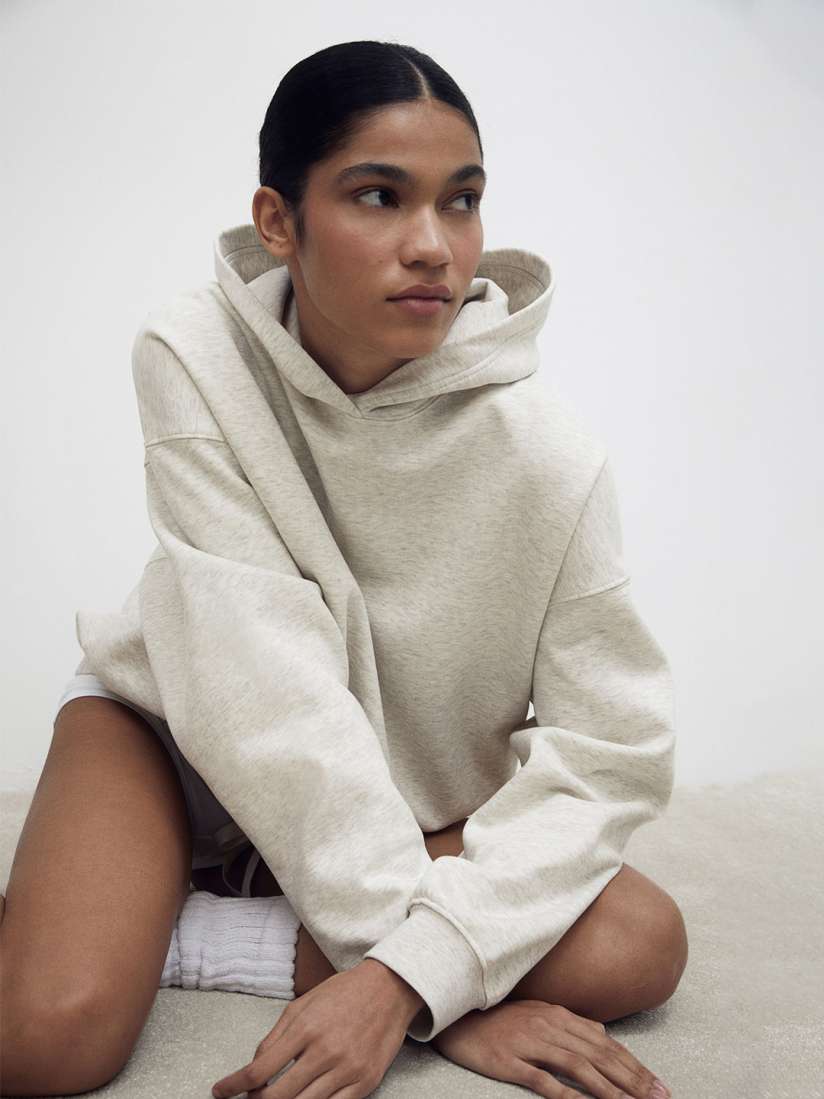 Buy H M Drawstring Hem Hoodie Sweatshirts for Women 26542350 Myntra