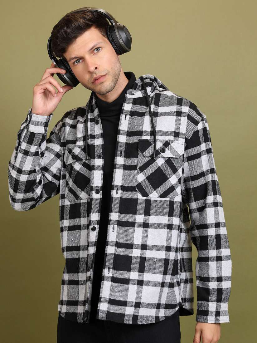 Oversized hooded flannel online