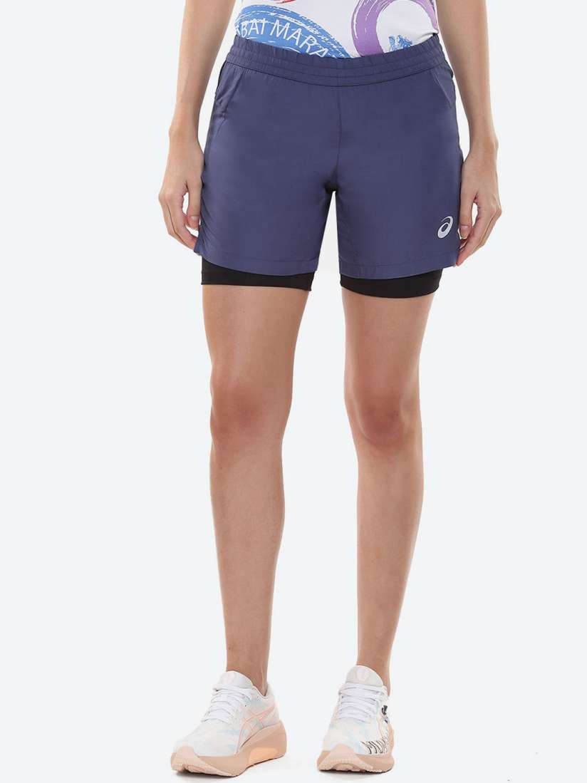 Asics 2 in 1 shorts women's sale