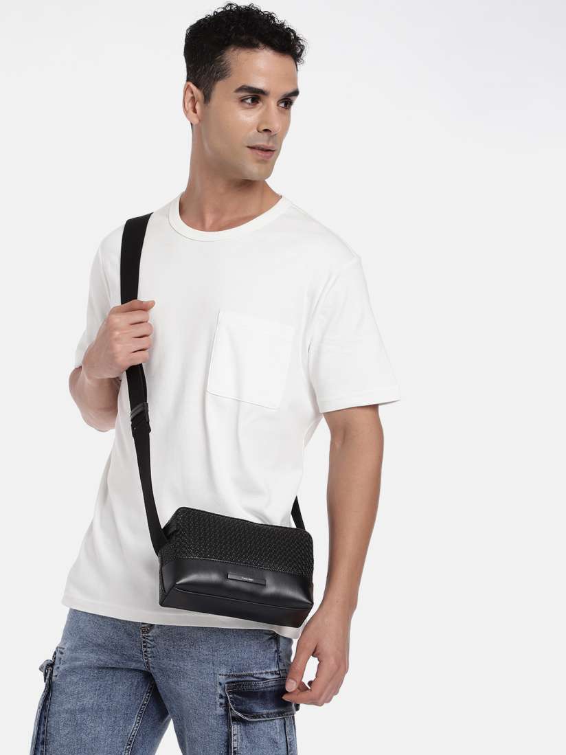 Buy Calvin Klein Men Textured Messenger Bag Messenger Bag for Men 26558468 Myntra
