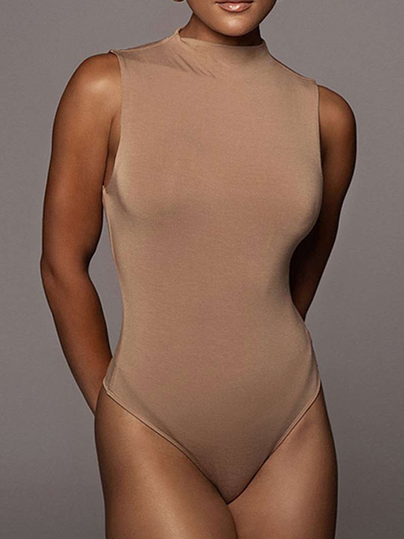 High neck sleeveless bodysuit deals