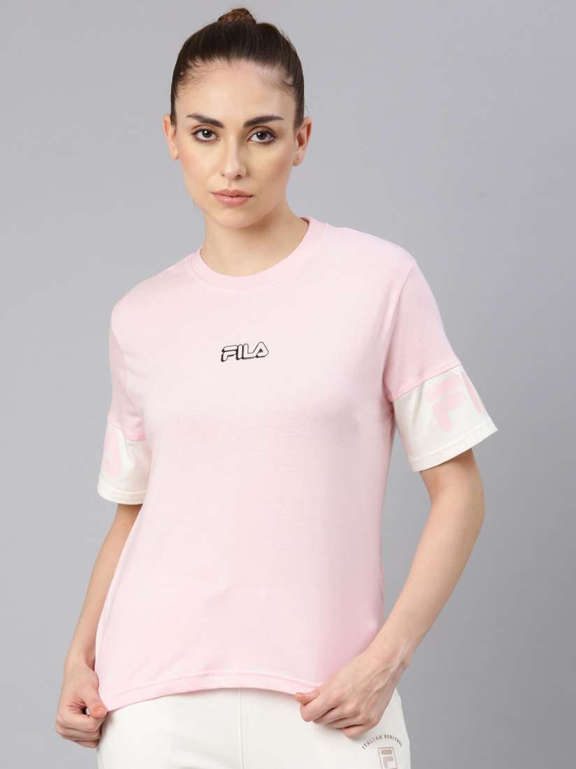 Buy FILA Round Neck Cotton T shirt Tshirts for Women 26559228 Myntra