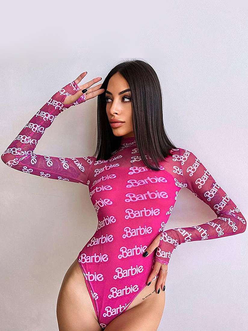 Buy LULU SKY Barbie Printed Bodysuit Bodysuit for Women 26560400 Myntra