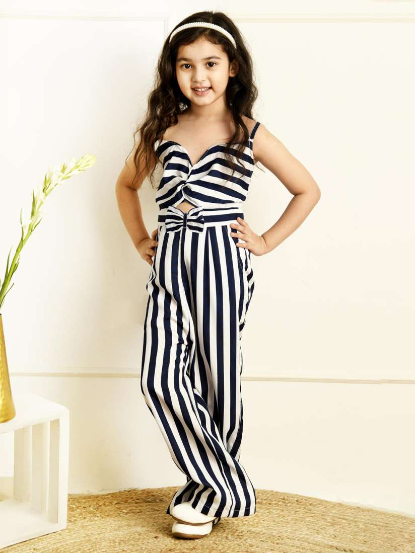 Buy BAESD Girls Striped Crepe Basic Jumpsuit Jumpsuit for Girls 26562300 Myntra