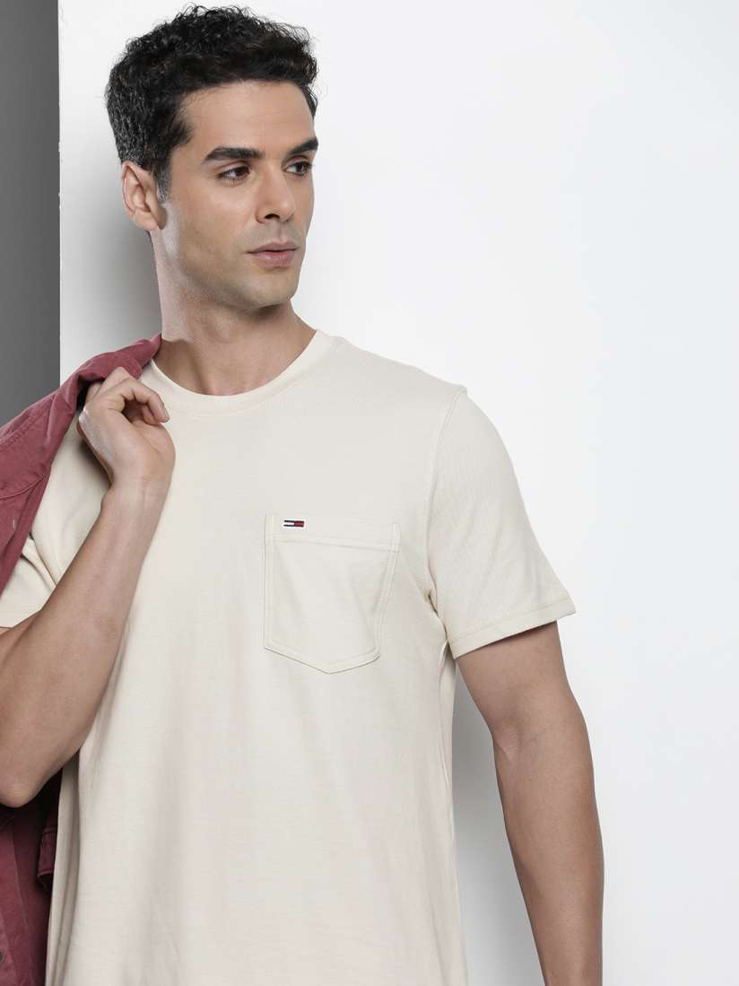 Buy Tommy Hilfiger Pure Cotton Pique Pocket Slim Fit T shirt Tshirts for Men 26567104 Myntra