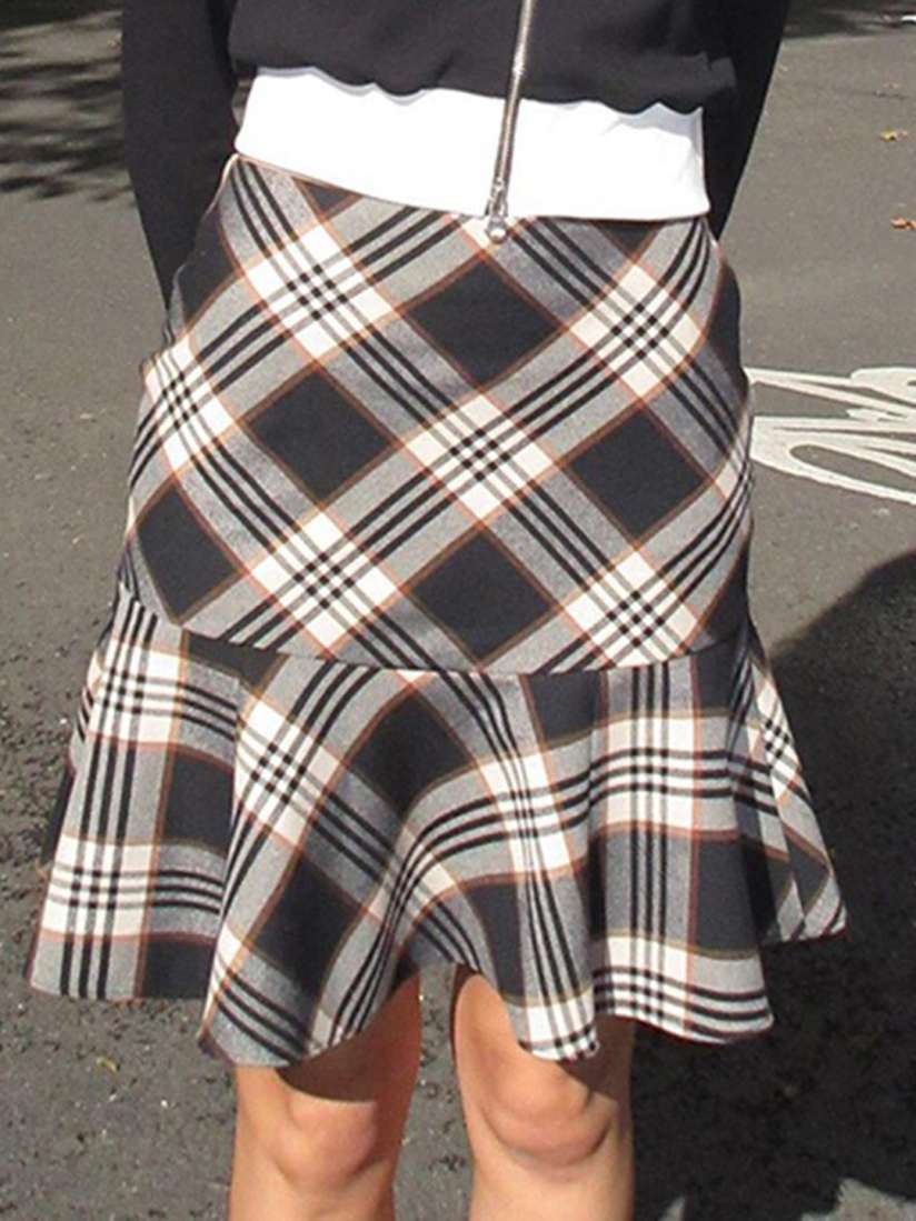 Grey peplum skirt sale