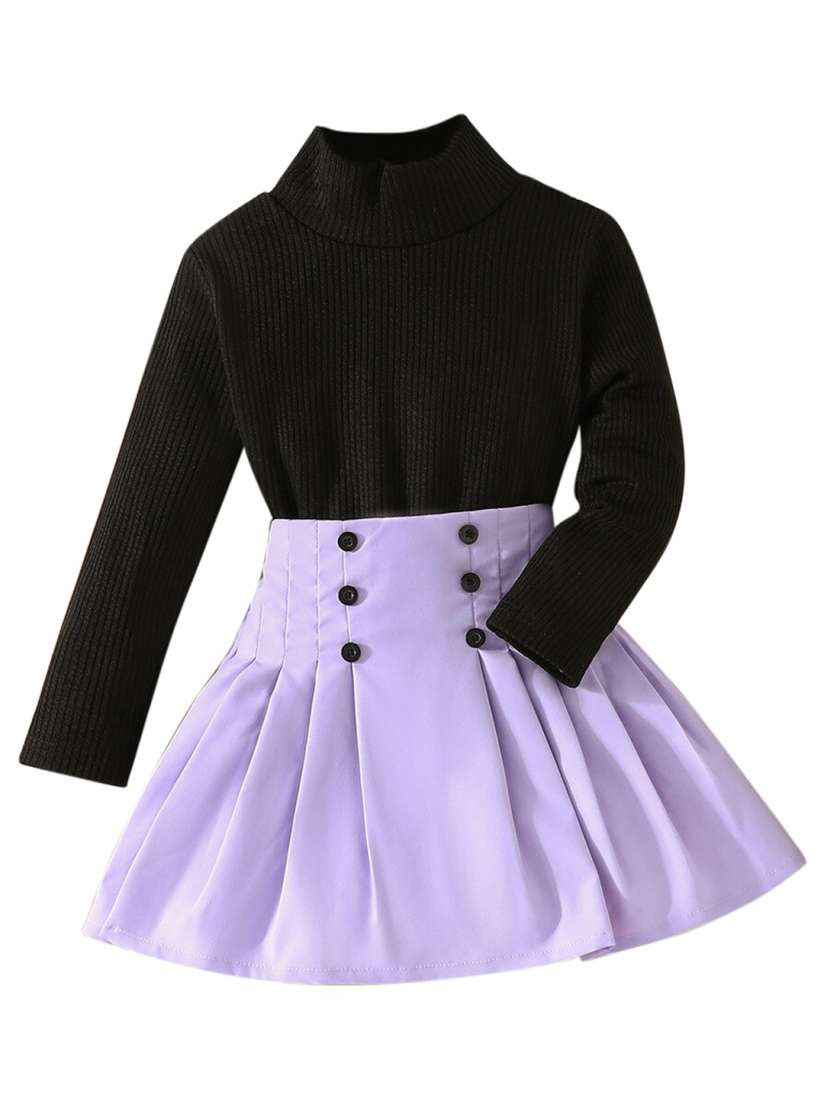 Purple skirt black top new arrivals