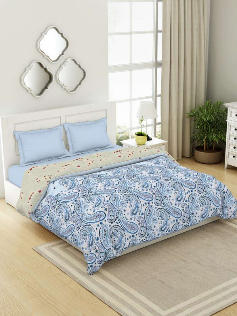 Buy SPACES Blue Floral Pure Cotton AC Room Double Bed Quilt Blankets Quilts and Dohars for Unisex 26614876 Myntra