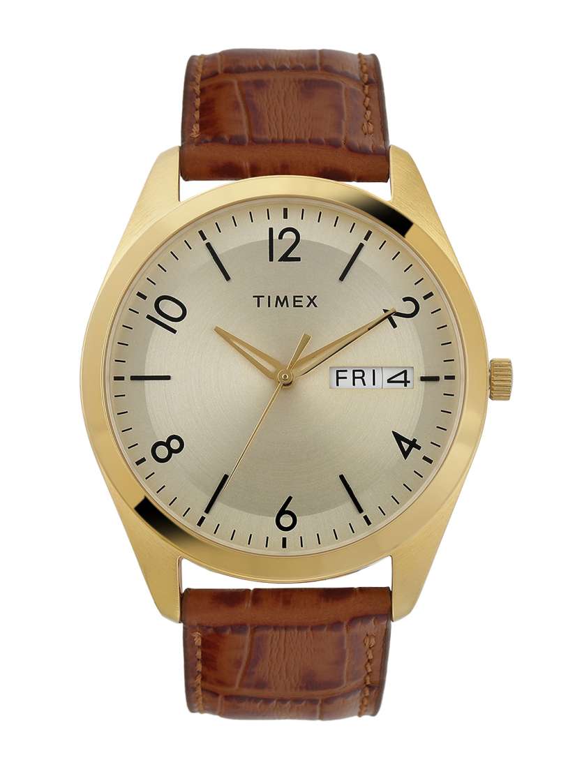 Buy Timex Men Round Shape Textured Leather Straps Analogue Watch TWTG10400 Watches for Men 26620454 Myntra