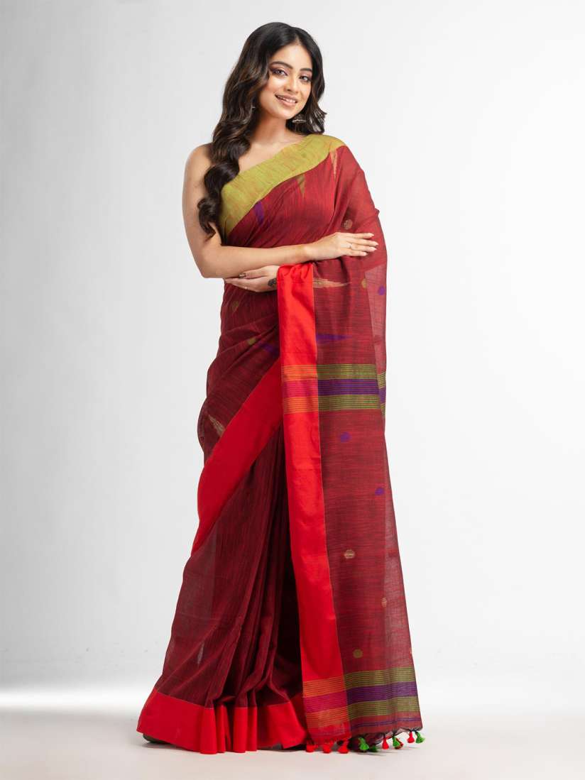 Buy Angoshobha Ethnic Motif Woven Design Pure Cotton Handloom Saree Sarees for Women 26642028 Myntra