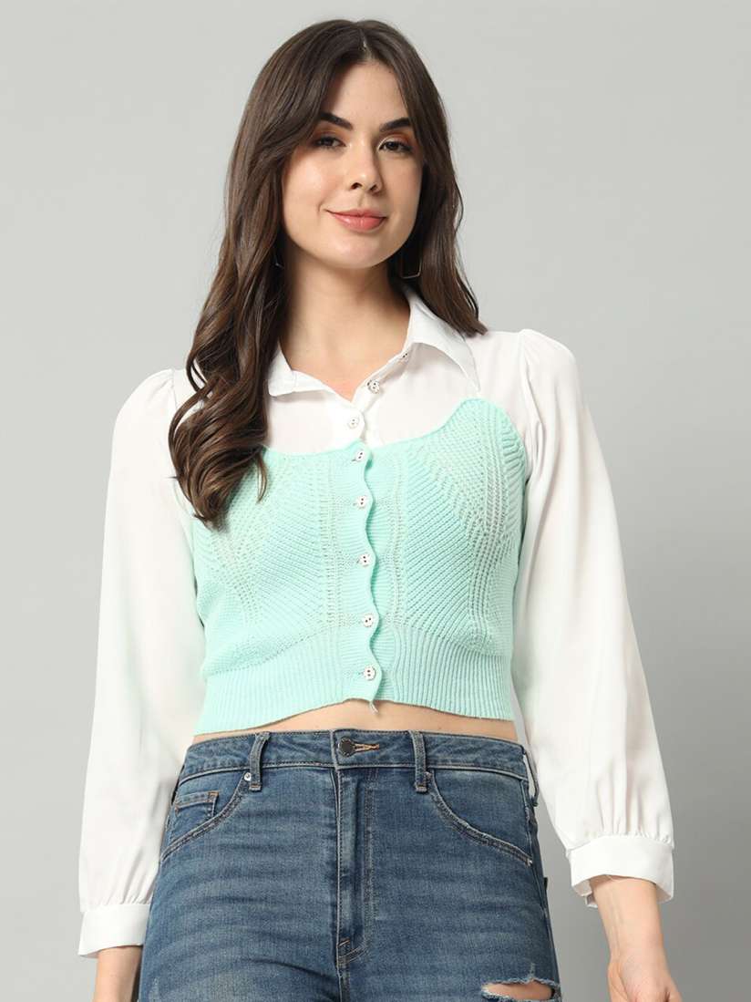 Shirt attached to sweater sale