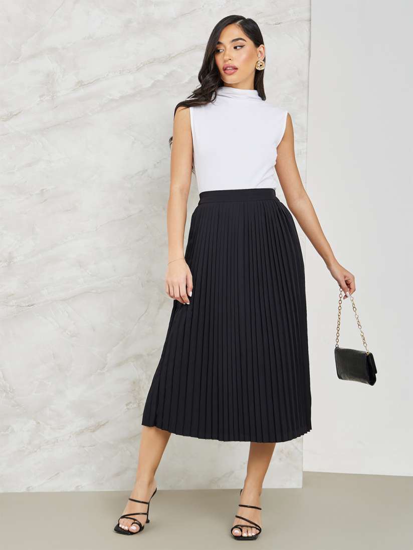 Pleated skirt myntra top