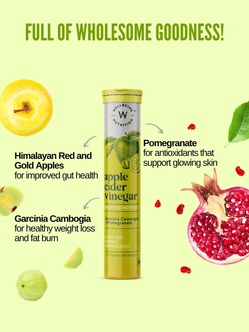 Buy Wellbeing Nutrition Set of 2 Apple Cider Vinegar Tablets with Pomegranate 17 Tablets Each Weight Loss Supplements for Unisex 26665278 Myntra