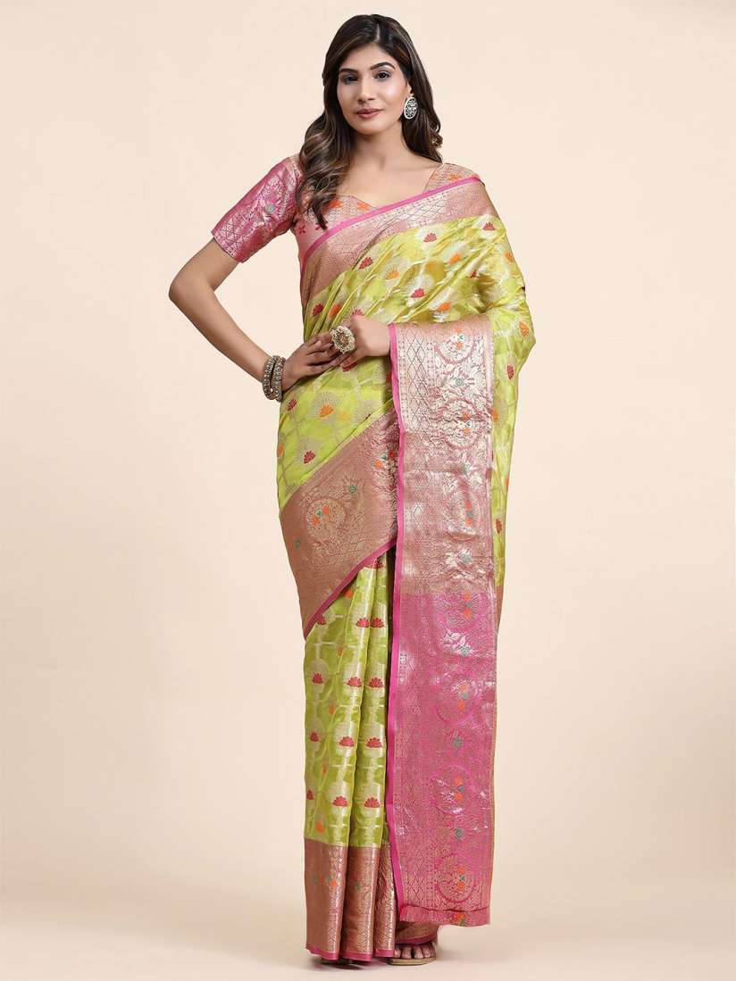 Buy NIWAA Floral Zari Pure Silk Tussar Saree Sarees for Women 26674598 Myntra