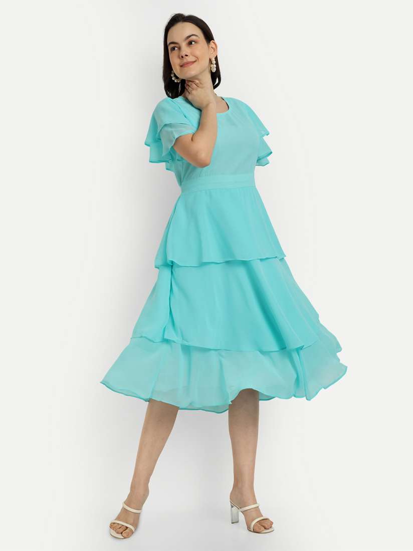 Knee length one piece dress myntra sales
