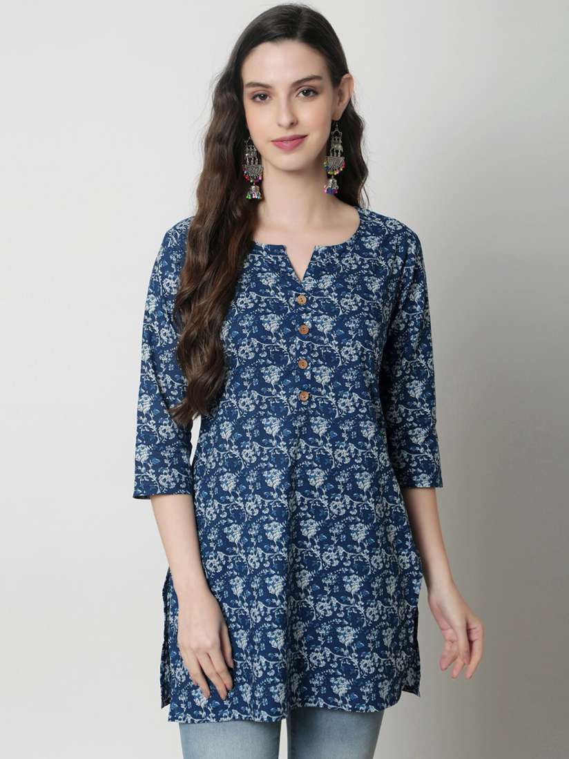 Buy KALINI Floral Printed Pure Cotton Straight Kurti Kurtis for Women 26682912 Myntra