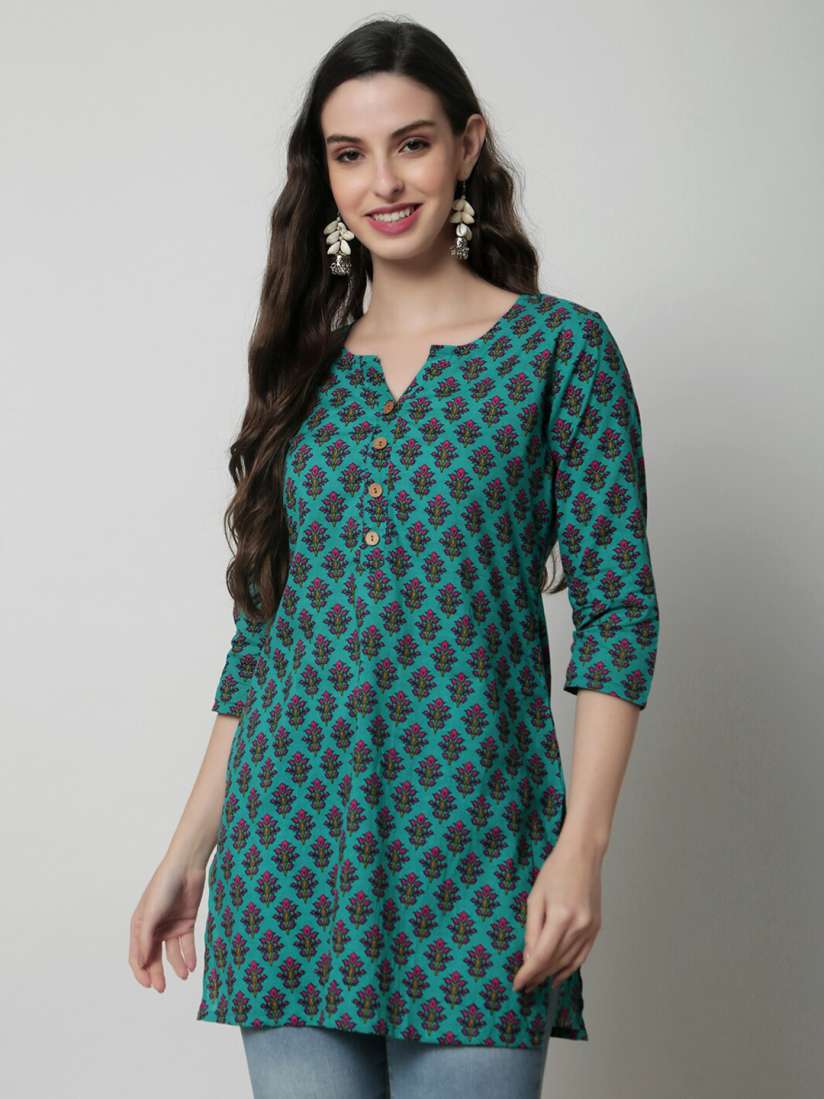 Buy KALINI Ethnic Motifs Printed Pure Cotton Straight Kurti Kurtis for Women 26682914 Myntra