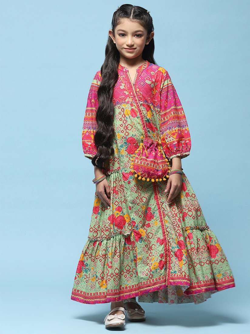 Buy Biba Girls Floral Printed Cotton Maxi Dress Dresses for Girls 26684462 Myntra