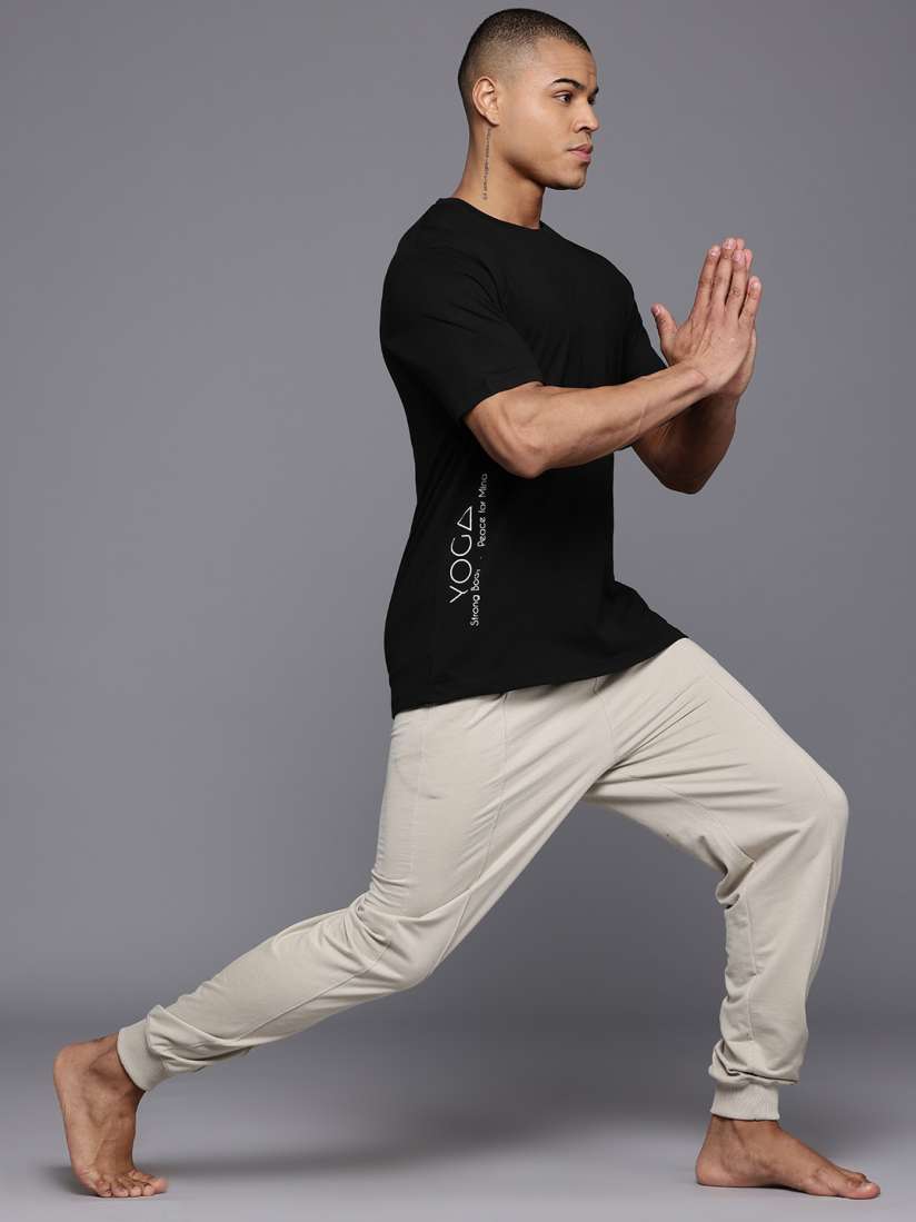 Buy HRX by Hrithik Roshan Pure Cotton Antimicrobial Relaxed Fit Yoga T shirt Tshirts for Men 26695866 Myntra