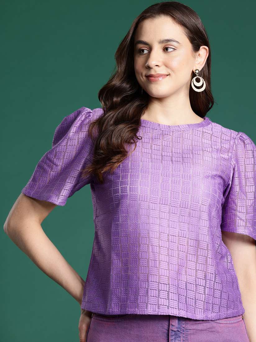 Buy DressBerry Lace Semi Sheer Top Tops for Women 26697208 Myntra