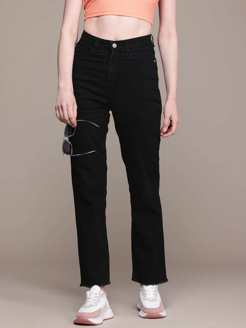 Myntra black jeans for ladies outlet