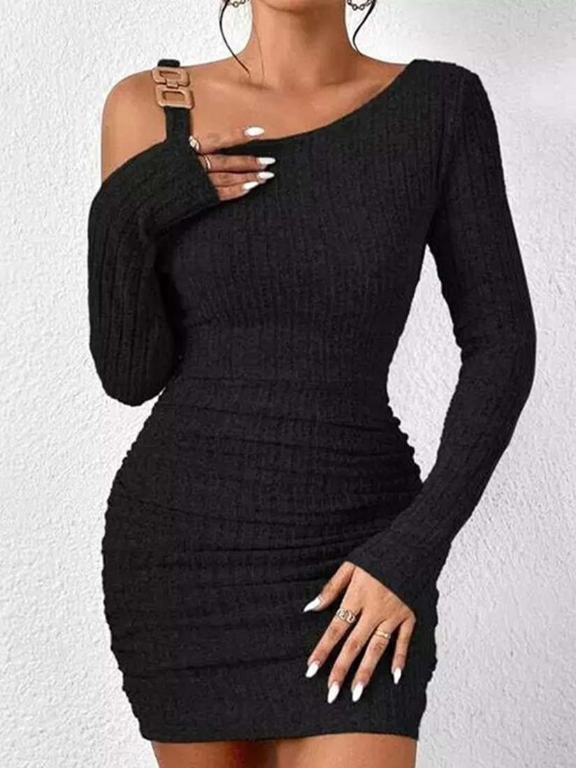 Side Zip Full Sleeves Bodycon