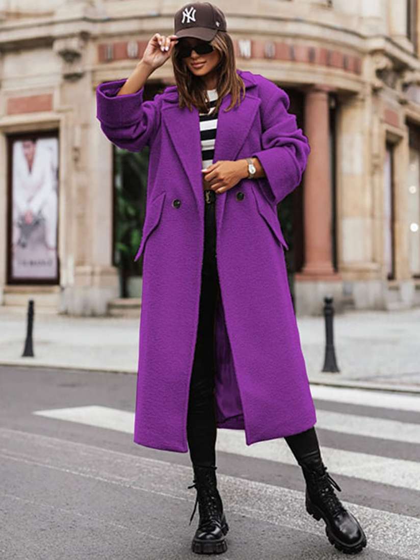 Buy StyleCast Purple Single Breasted Notched Lapel Overcoat Coats for Women 26702142 Myntra