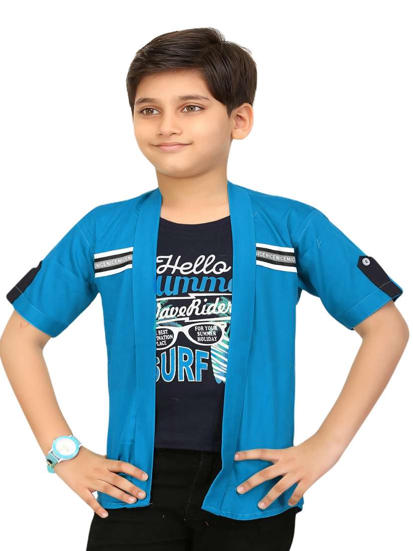 Buy BAESD Boys Lightweight Long Sleeves Open Front Jacket With Attached T Shirt Jackets for Boys 26712626 Myntra