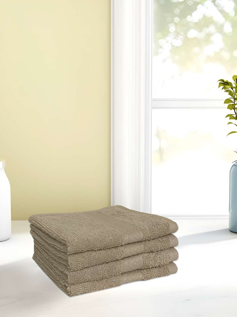 Buy SPACES Beige 4 Pieces 450 GSM Cotton Face Towels Face Towels for Unisex 26716278 Myntra