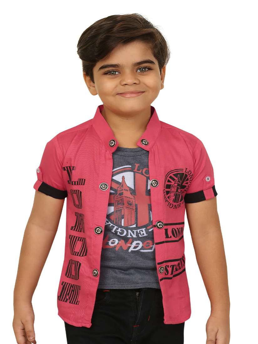 Boys t shirt with jacket top