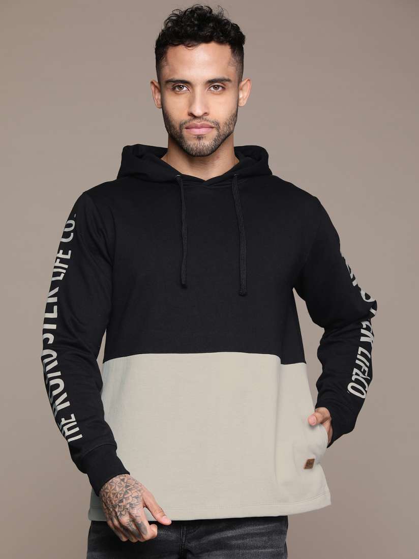Buy Roadster Men Colourblocked Hooded Sweatshirt Sweatshirts for Men 26731996 Myntra