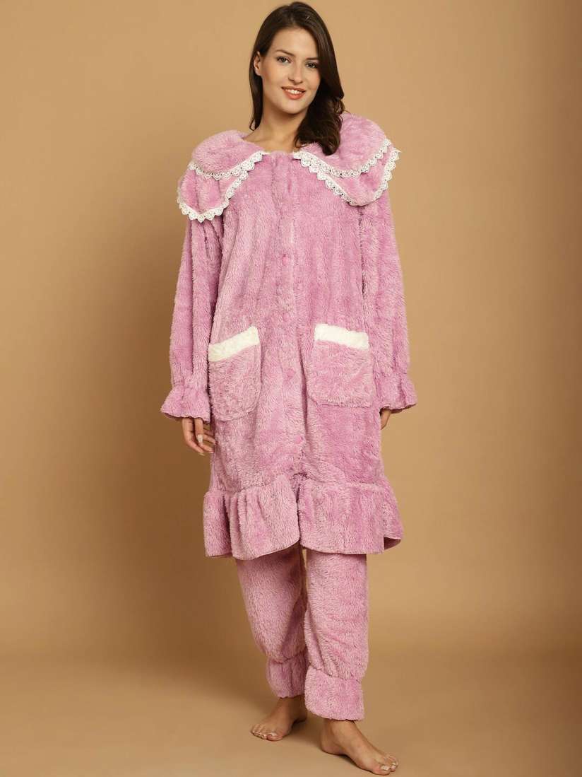 Buy TAG 7 Woolen Fur Night Suit Night suits for Women 26732872 Myntra