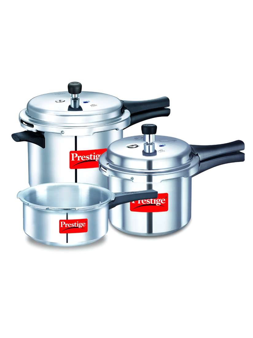 Buy Prestige Silver Toned 3 Pieces Aluminium Induction Base Pressure Cooker With 2 Lids Pressure Cooker for Unisex 26733724 Myntra