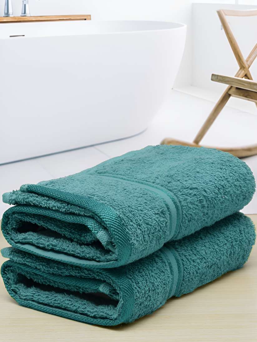 Buy Aura Turquoise Blue 2 Pcs 400 GSM Pure Cotton Hand Towels Hand Towels for Unisex 26734572 Myntra