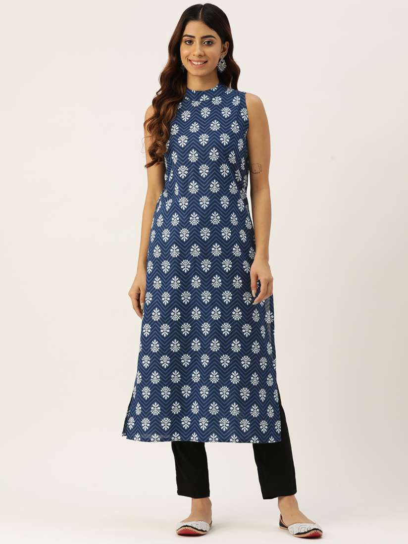 Buy FERANOID Women Ethnic Motifs Printed Cotton Kurta Kurtas for Women 26737124 Myntra