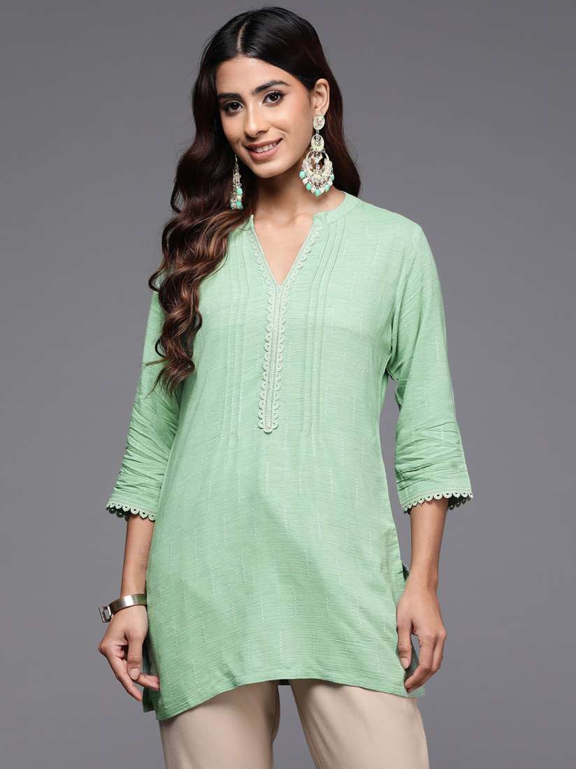 Buy Libas Woven Design Pleated Kurti Kurtis for Women 26738536 Myntra