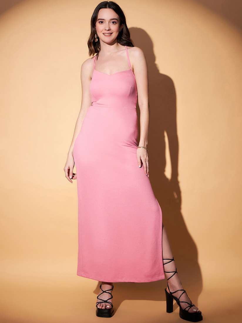 Buy STYLECAST X KASSUALLY Criss Cross Back Tie Up Rib A Line Dress Dresses for Women 26745992 Myntra