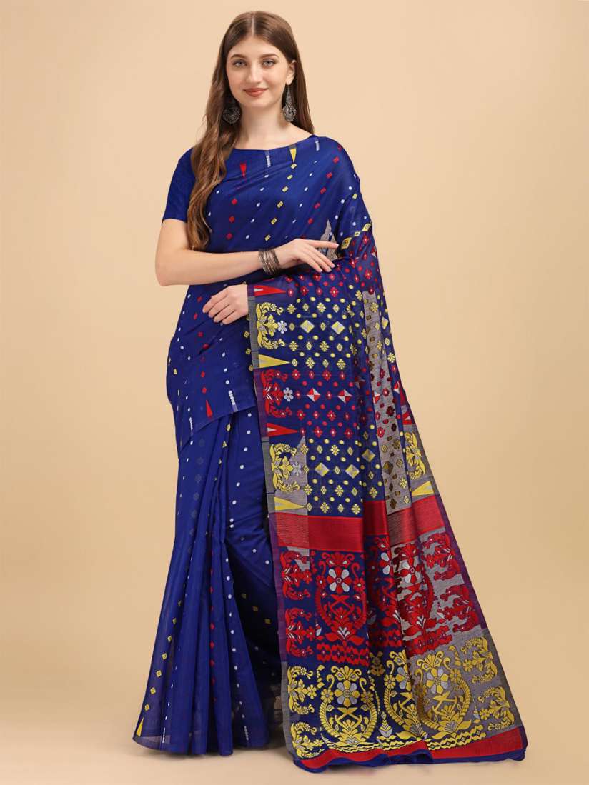 Buy LIMDO Woven Design Pure Cotton Jamdani Saree Sarees for Women 26746334 Myntra