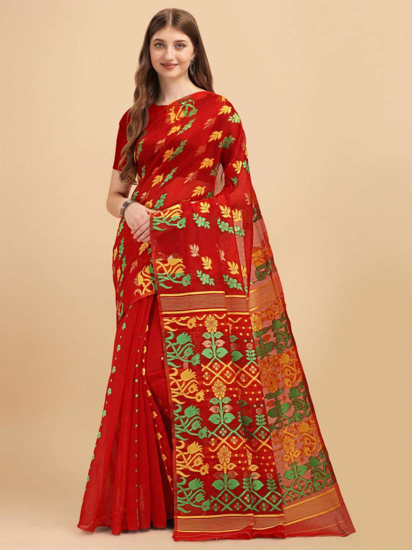 Buy LIMDO Woven Design Pure Cotton Jamdani Saree Sarees for Women 26746466 Myntra