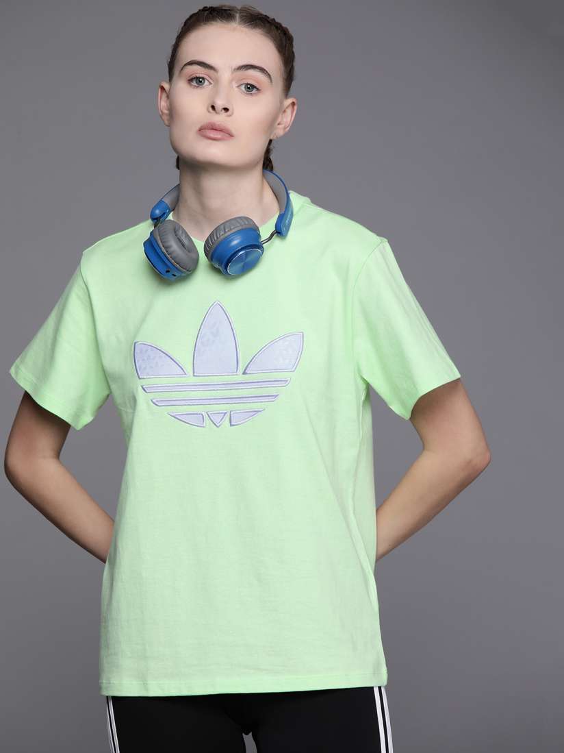 Buy ADIDAS Originals Monogram Trefoil Pure Cotton T shirt Tshirts for Women 26761824 Myntra