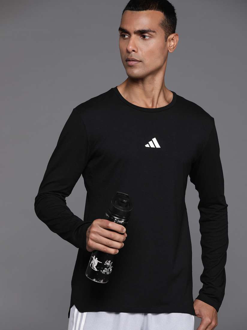 Buy ADIDAS Brand Logo Printed Slim Fit Workout Long Sleeves T shirt Tshirts for Men 26762536 Myntra