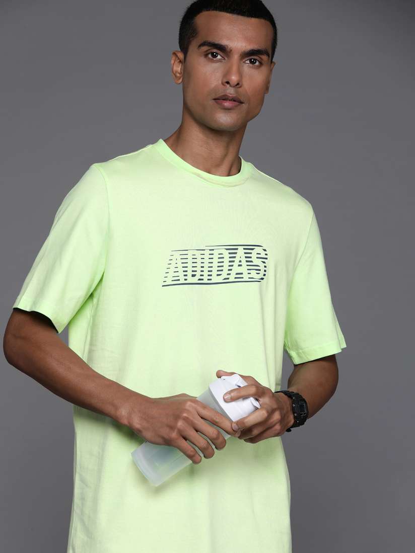 Buy ADIDAS Brand Logo Printed Pure Cotton T shirt Tshirts for Men 26763464 Myntra