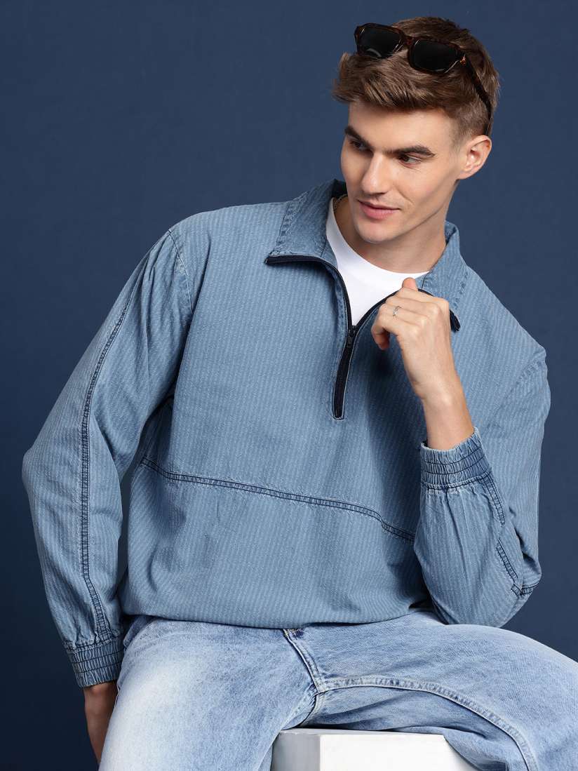 Buy Mast Harbour Men Self Design Denim Jacket Jackets for Men 26769828 Myntra