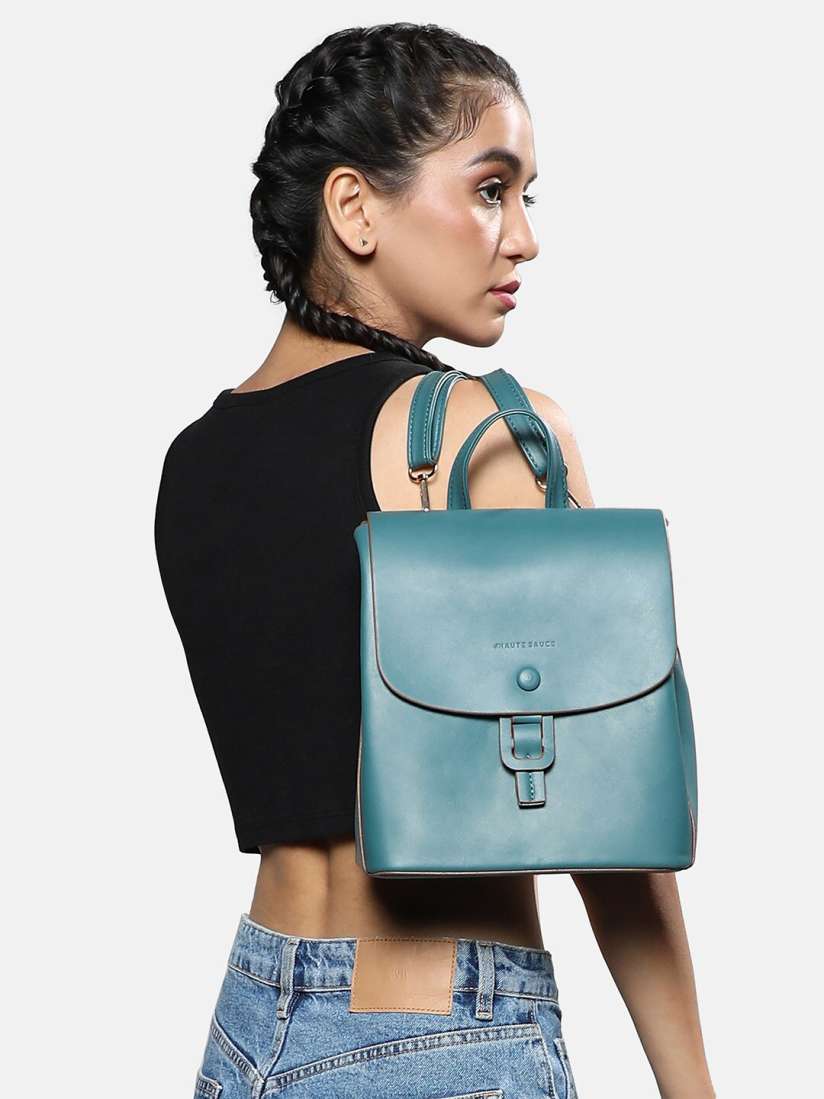 Buy HAUTE SAUCE by Campus Sutra Buckle Flap Non Padded Small Leather Backpack Backpacks for Women 26775672 Myntra
