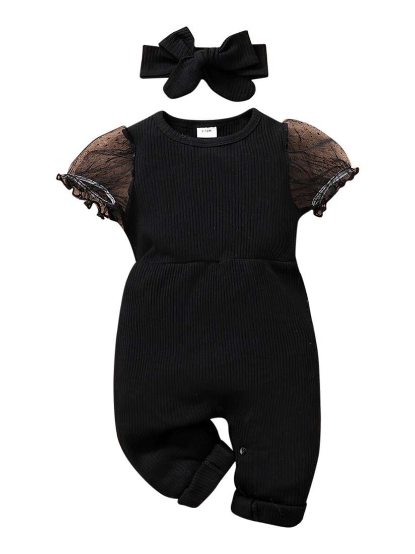 Buy StyleCast Infant Girls Black Round Neck Romper - Rompers for 