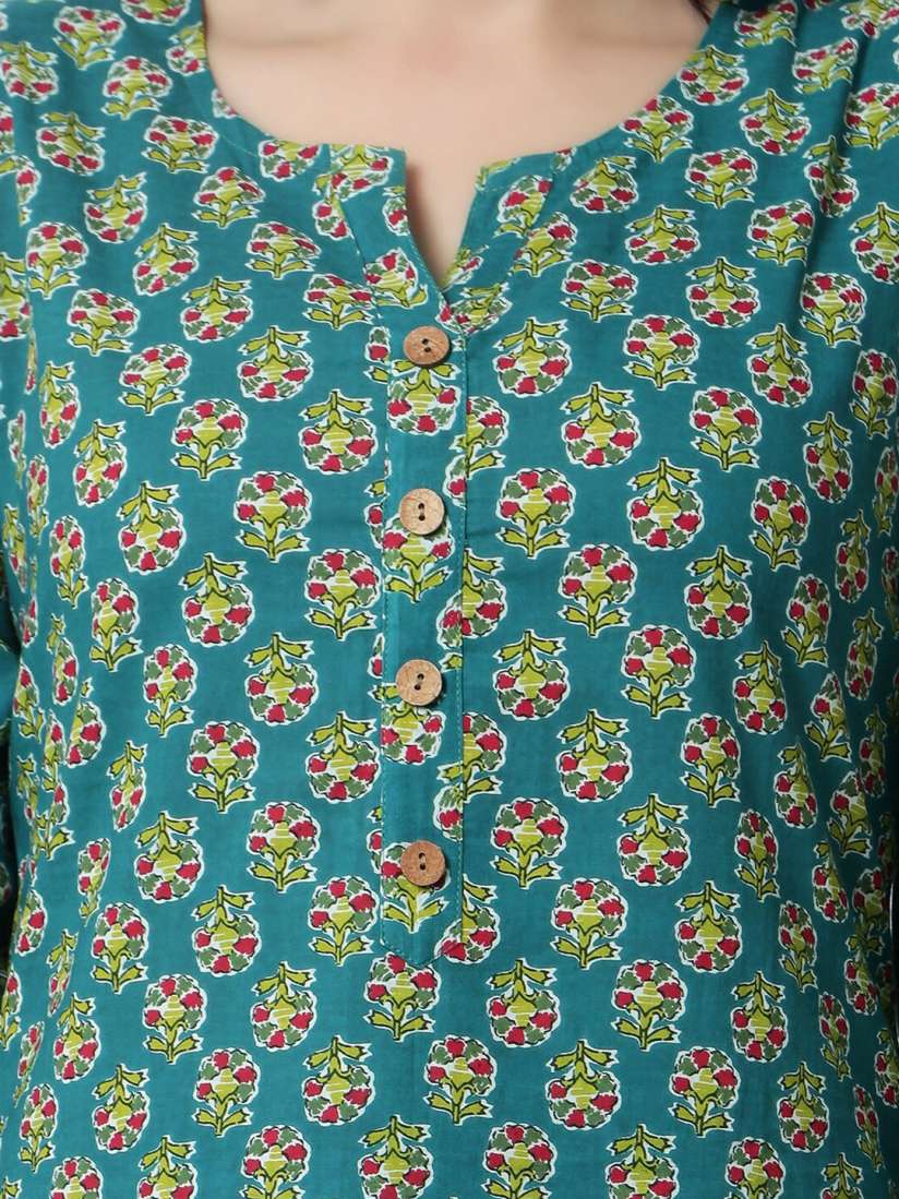 Flower print kurti neck design hotsell