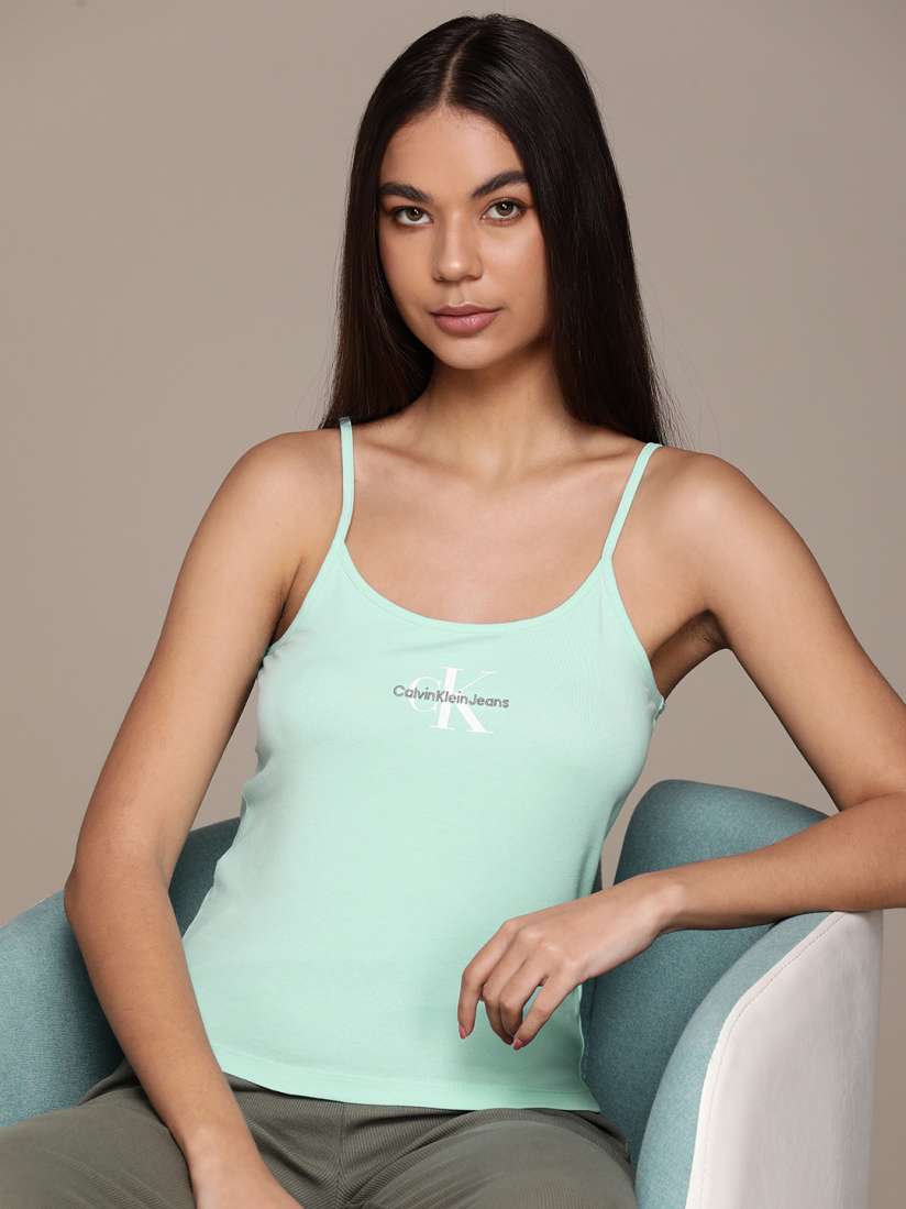 Buy Calvin Klein Jeans Brand Logo Printed Strappy Tank Top Tops for Women 26785824 Myntra