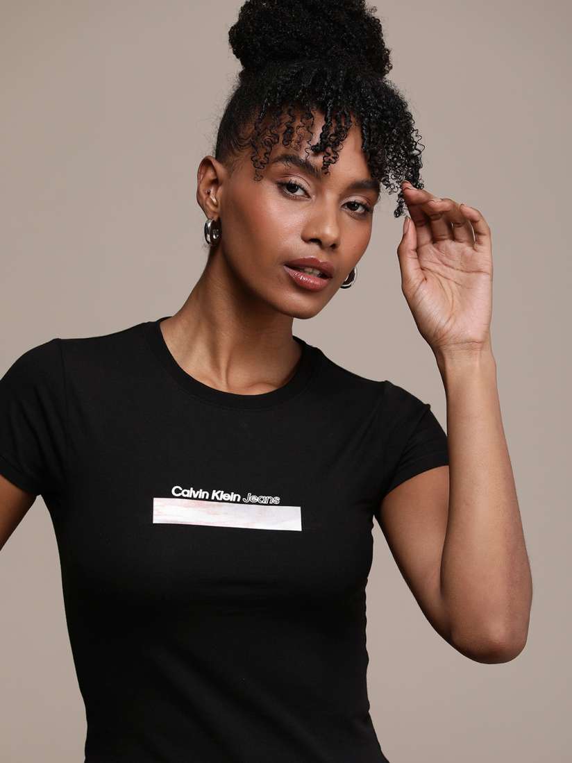 Buy Calvin Klein Jeans Printed Slim Fit T shirt Tshirts for Women 26785982 Myntra